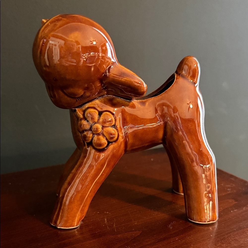 Vintage Ceramic Lamb  Figurine / Planter.  Made in Japan